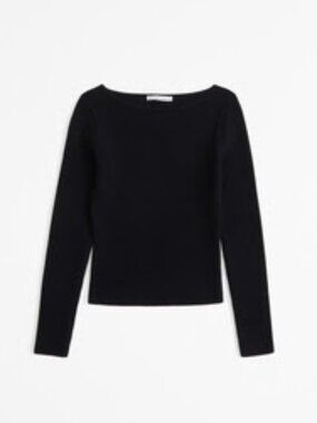 Long-Sleeve Ottoman Slash Top - Abercrombie & Fitch